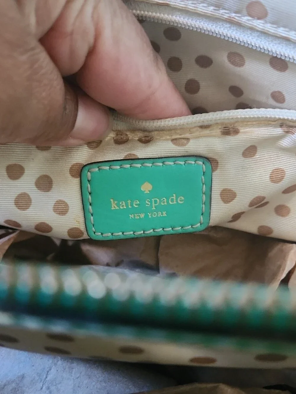 kate spade Teal Green Leather Top-Handle Tote